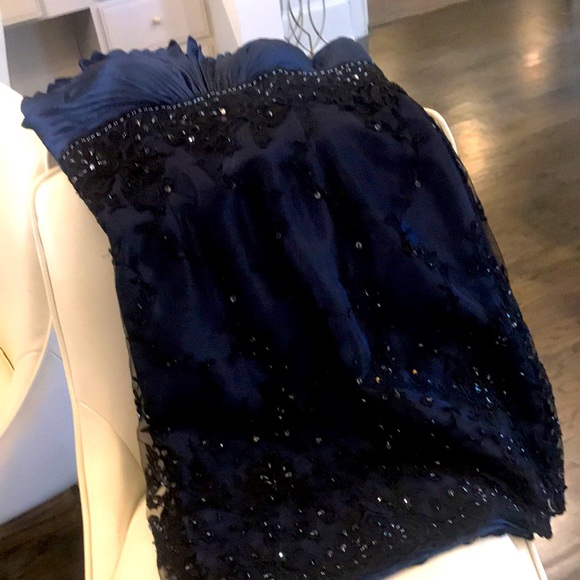 Authentic Tony Bowls Navy sequined Evening Dress Size 4 - Picture 14 of 14